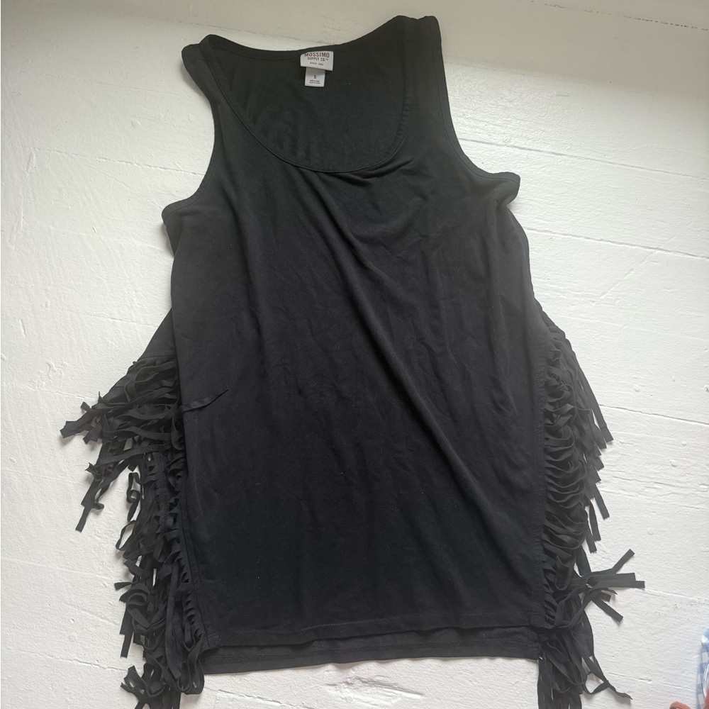 Mossimo Supply Co. Black Fringe Tank Top